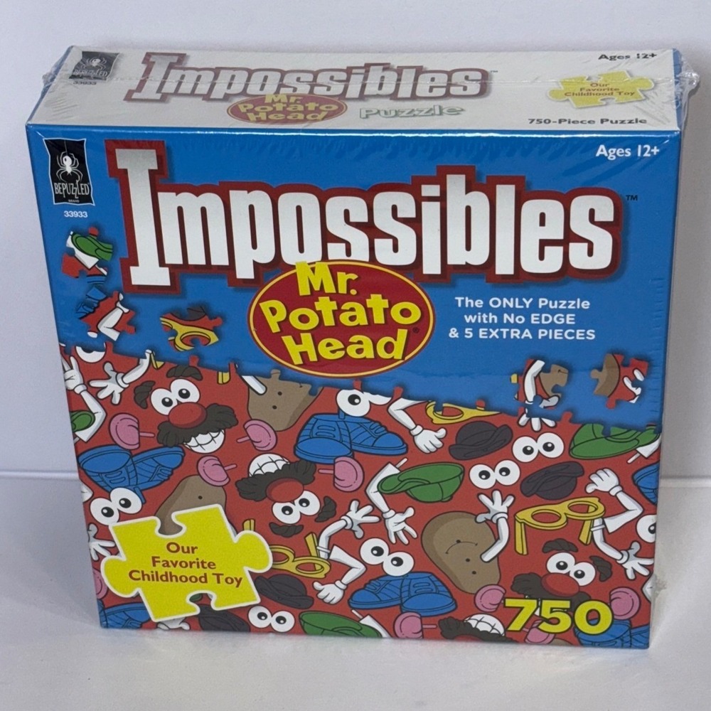 Bepuzzled Impossibles Mr Potato Head 750 Piece Puzzle No Edge 5 Extra Pieces NEW